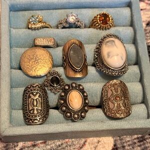 Vintage Rings with Gemstones/some signed/some silver—-PRICE IS FOR One